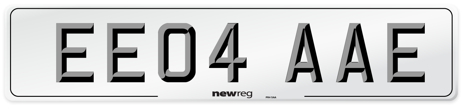 EE04 AAE Number Plate from New Reg